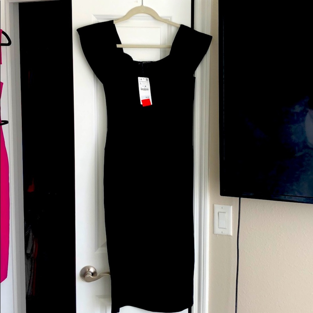 Zara Basic ruffle off the shoulder dress